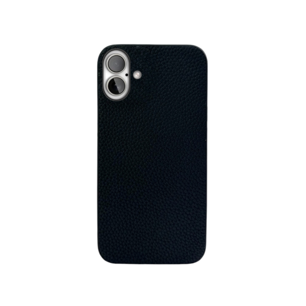 LindeCovers iPhone 16 Plus - Rigtig Læder Bagside Cover Black