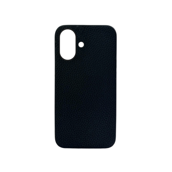 LindeCovers iPhone 16 Plus – Ægte Læder Bagside Cover Black