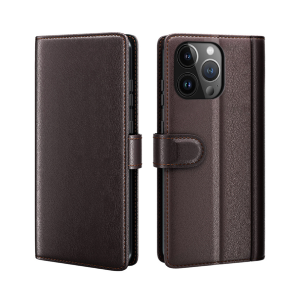 LindeCovers iPhone 11 Pro Max – Ægte Læder Flip Cover m. Flap Brown