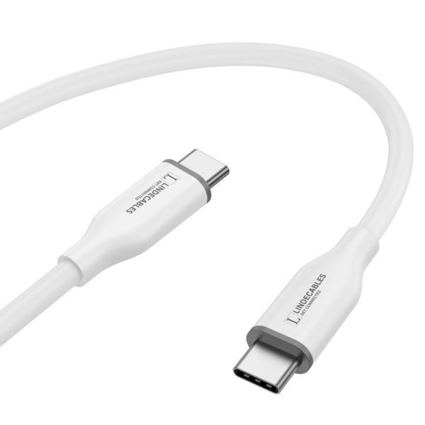 LindeCables USB-C 2.0 Silikonekabel 60W - 2 m Hvid