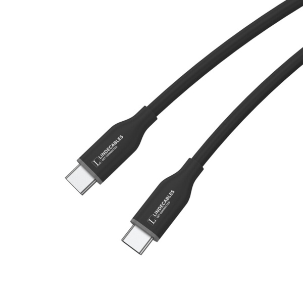LindeCables USB-C 2.0 Silikonekabel 100W - 2 m Sort