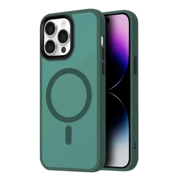 LindeCovers iPhone 13 Pro Max Transparent Cover - MagSafe Kompatibel 09 Alpine Green