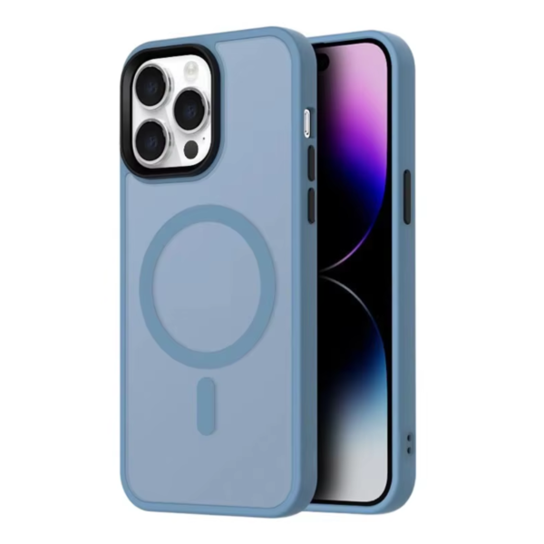 LindeCovers iPhone 14 Pro Transparent Cover - MagSafe Kompatibel 03 Sierra Blue