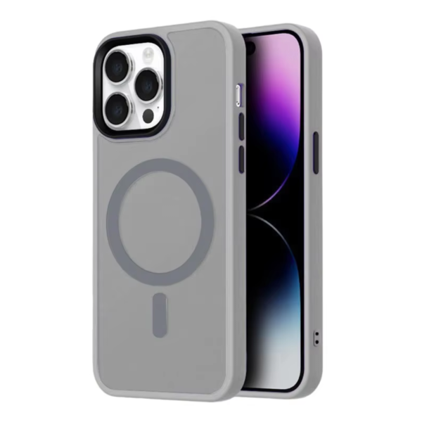 LindeCovers iPhone 14 Pro Max Transparent Cover - MagSafe Kompatibel 04 Gray