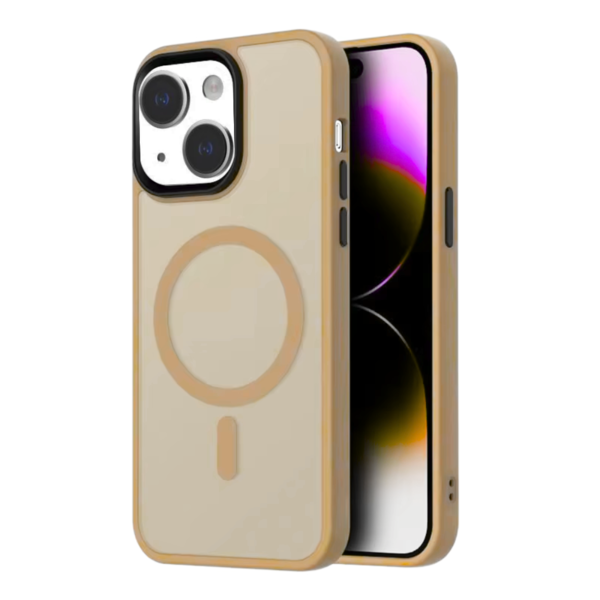 LindeCovers iPhone 15 Plus Transparent Cover - MagSafe Kompatibel 01 Dessert Gold