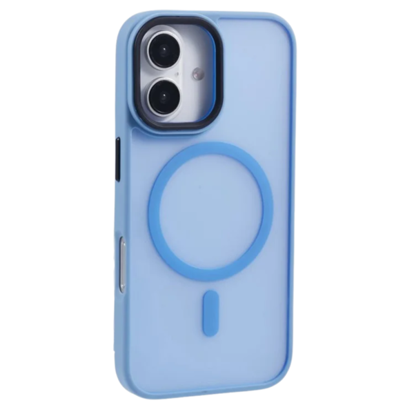 LindeCovers iPhone 16 Transparent Cover - MagSafe Kompatibel 03 Sierra Blue