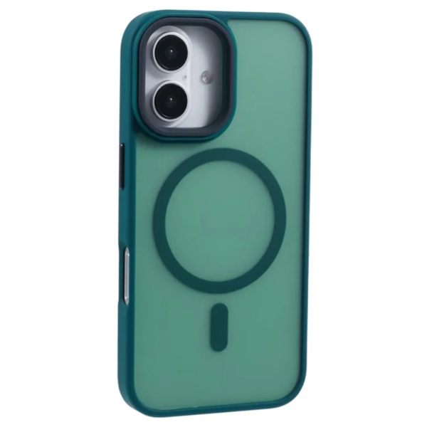 LindeCovers iPhone 16 Plus Transparent Cover - MagSafe Kompatibel 09 Alpine Green