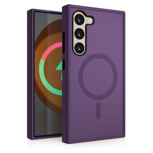 LindeCovers Samsung Galaxy S23 Plus Transparent Cover – MagSafe Kompatibel 02 Dark Purple