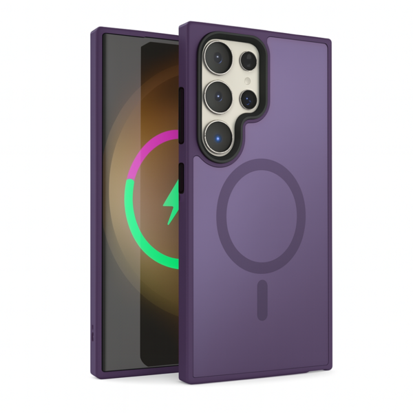 LindeCovers Samsung Galaxy S24 Ultra Transparent Cover – MagSafe Kompatibel 02 Dark Purple