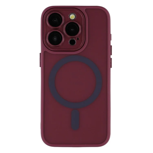 LindeCovers iPhone 13 Pro Max Premium Transparent Cover - MagSafe Kompatibel 10 Plum Red