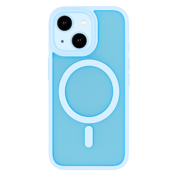 LindeCovers iPhone 15 Plus Premium Transparent Cover - MagSafe Kompatibel 03 Sierra Blue