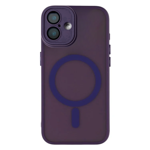 LindeCovers iPhone 16 Premium Transparent Cover - MagSafe Kompatibel 06 Dark Purple