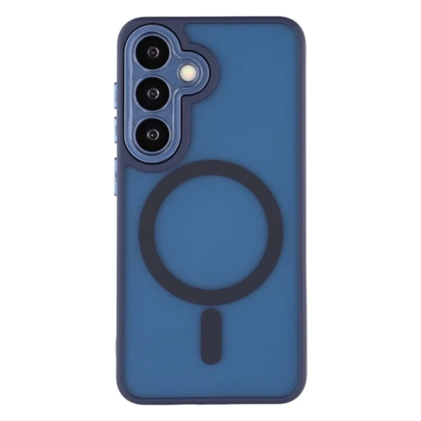 LindeCovers Samsung Galaxy S25 Plus Premium Transparent Cover – MagSafe Kompatibel 04 Dark Blue