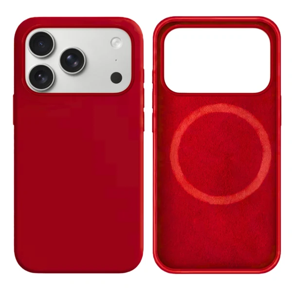 LindeCovers iPhone 17 Pro Silikonecover - MagSafe Kompatibel 33 Dark Red