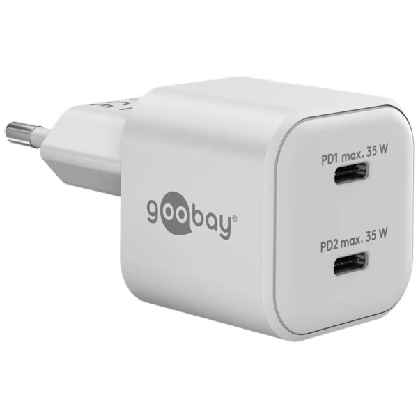 Goobay 2-ports USB-C GaN Oplader - 35W PD