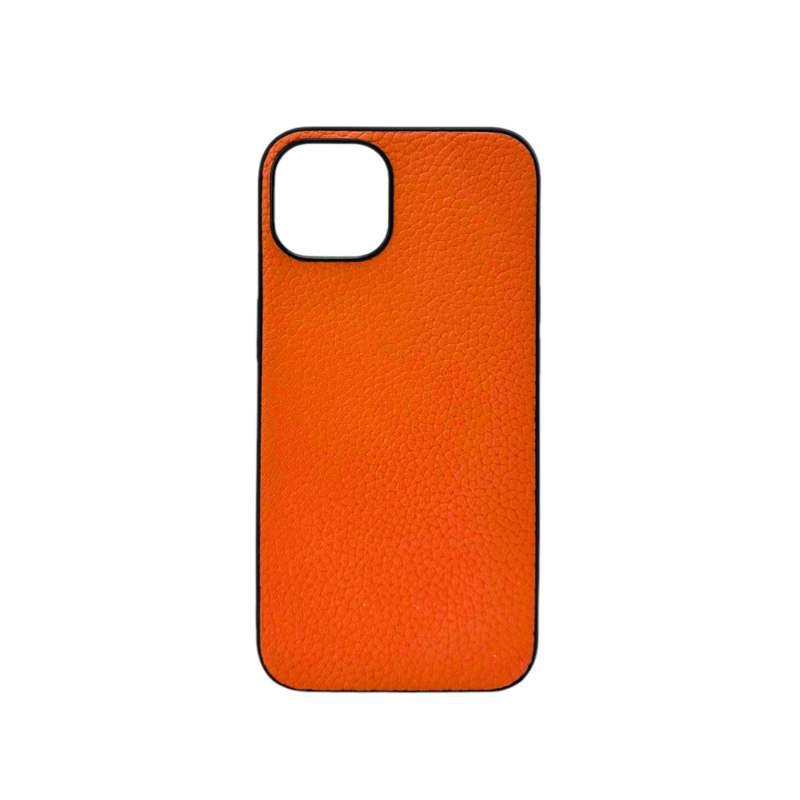 LindeCovers iPhone 14 - Ægte Læder Bagside Cover Orange LindeCovers iPhone 14 - Ægte Læder Bagside Cover Orange