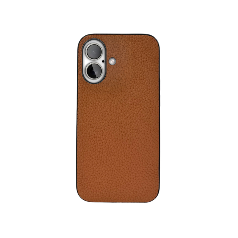 LindeCovers iPhone 16 - Rigtig Læder Bagside Cover Brown