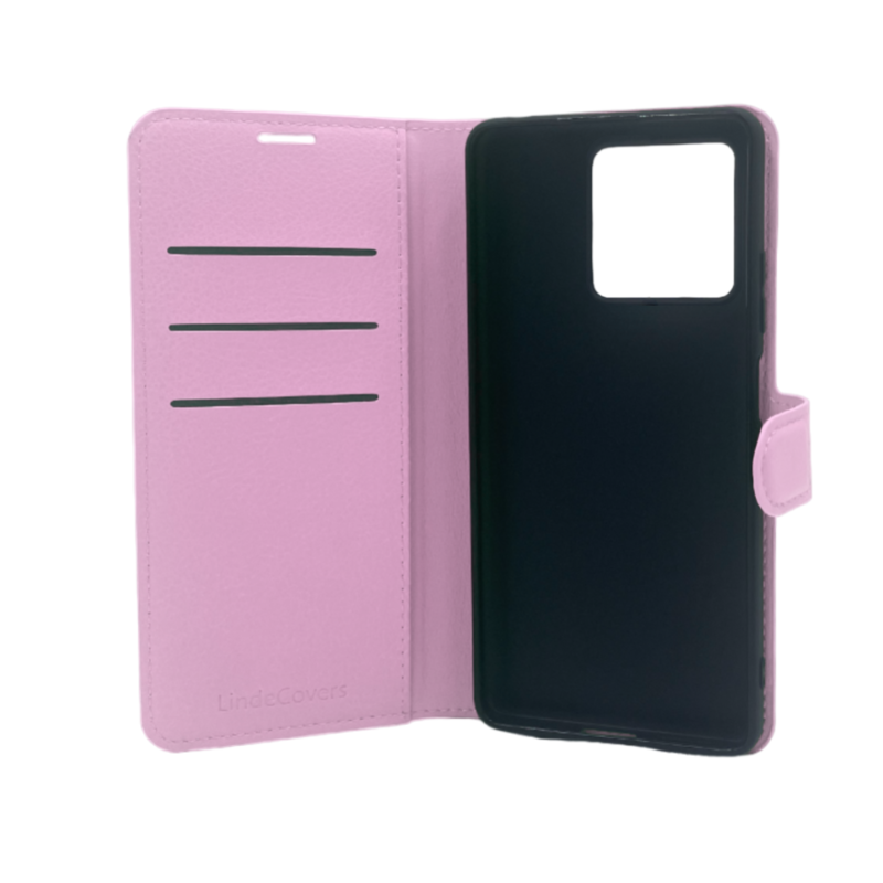 LindeCovers Xiaomi 13 - PU Litchi Leather Flip Cover 3 Pink