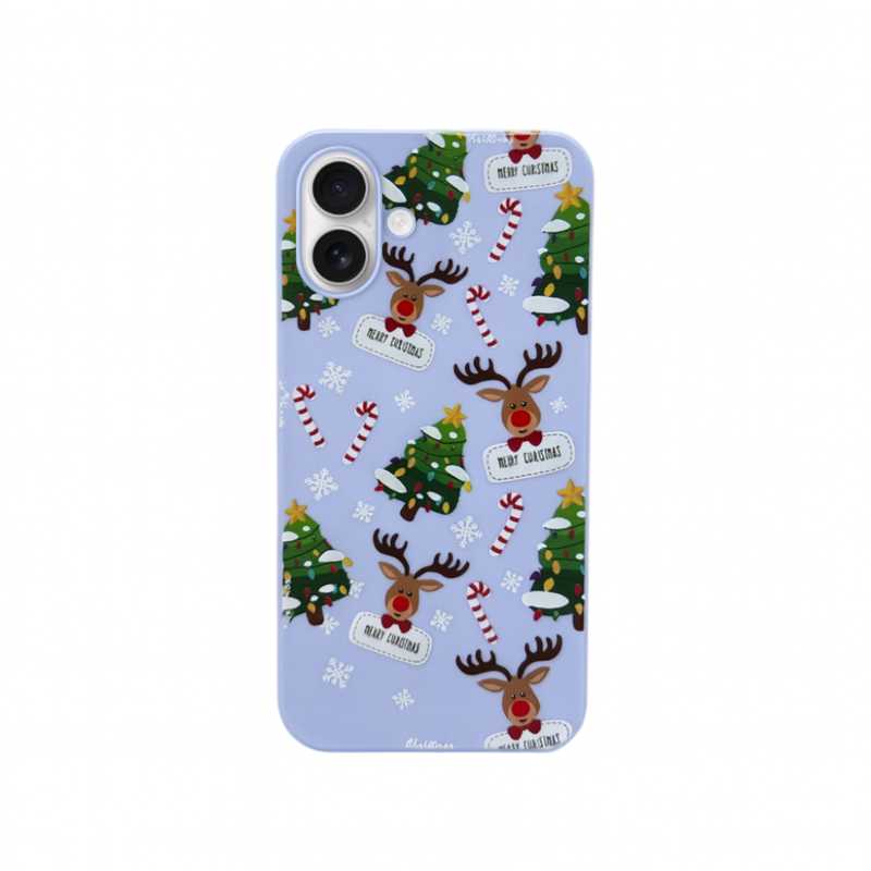 LindeCovers iPhone 16 - Julemotiv Bagsidecover Silikone Rudolph's Candy Cane Cheer