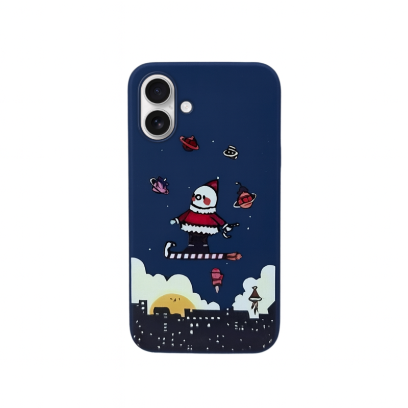 LindeCovers iPhone 16 - Julemotiv Bagsidecover Silikone Santa's Starry Adventure