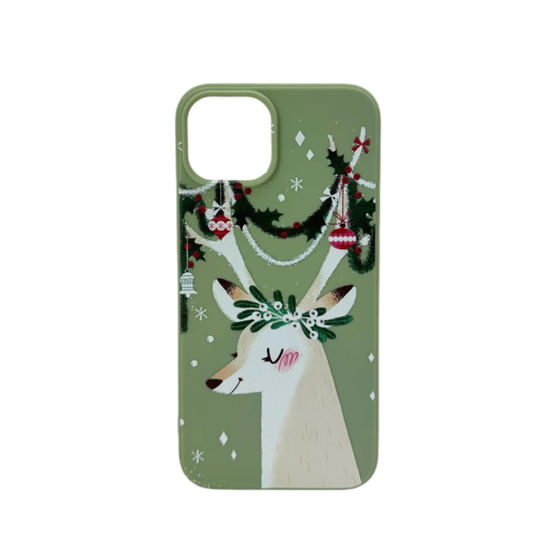 LindeCovers iPhone 16 Pro - Julemotiv Bagsidecover Silikone Jolly Reindeer