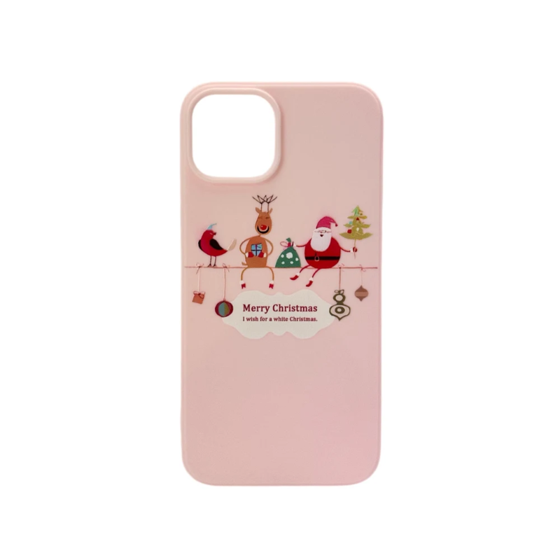LindeCovers iPhone 16 Pro - Julemotiv Bagsidecover Silikone Pink Holiday Crew