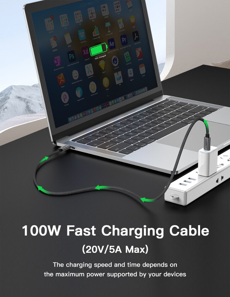 LindeCables USB-C 3.2 100W Premium kabel - 1 m