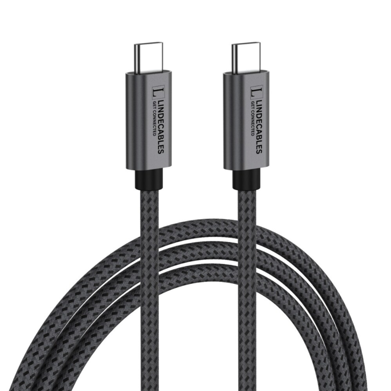 LindeCables USB-C 3.2 100W Premium kabel - 2 m Grå