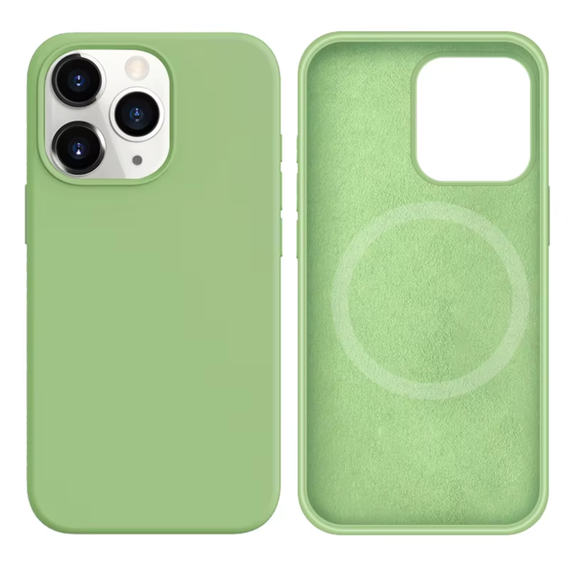 LindeCovers iPhone 12 Pro Max - Silikonecover til trådløs opladning 1 Mint Green