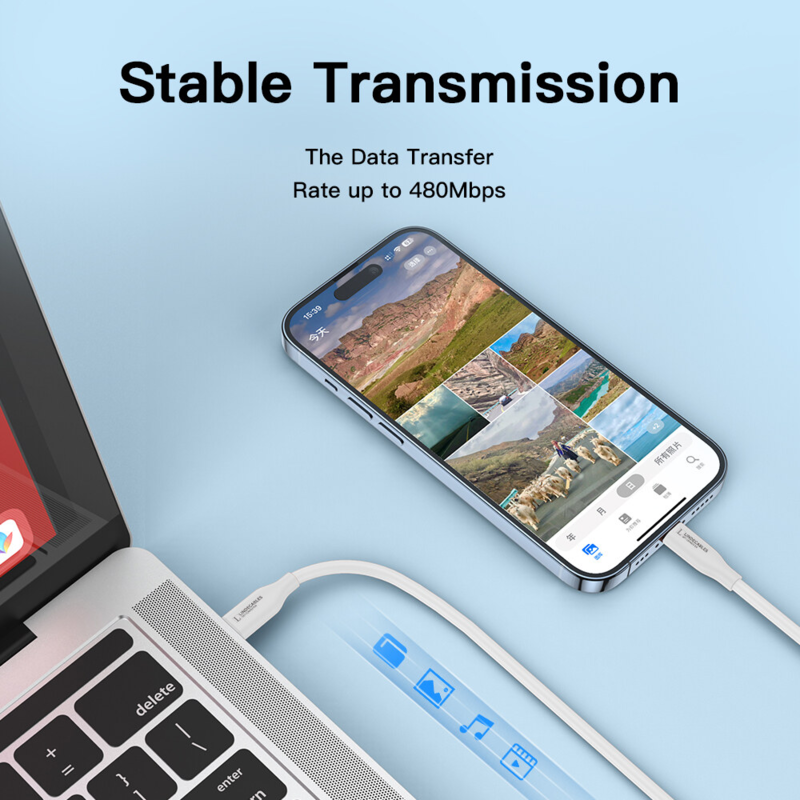 LindeCables USB-C 2.0 Silikonekabel 60W – 1.2 m