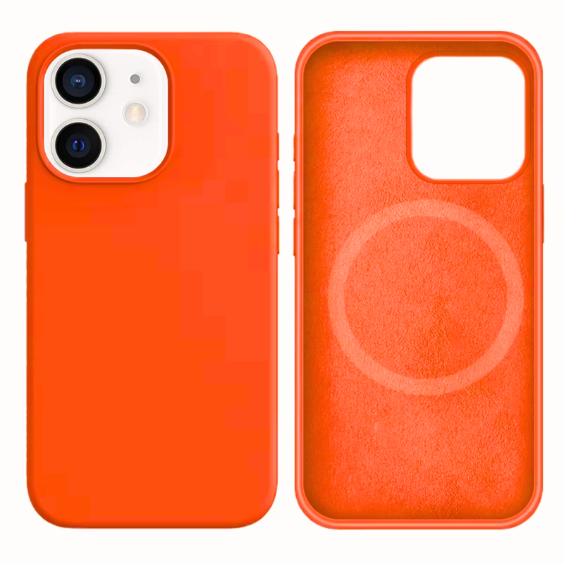 LindeCovers iPhone 12 Mini Silikonecover - MagSafe Kompatibel 66 Golden Orange