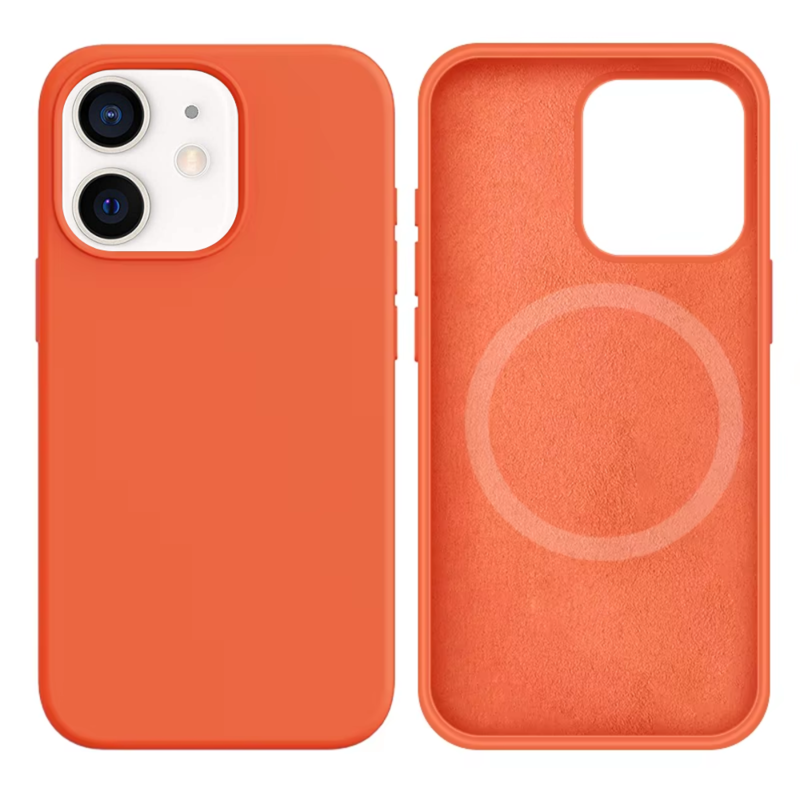LindeCovers iPhone 12 Mini Silikonecover - MagSafe Kompatibel 2 Apricot Orange