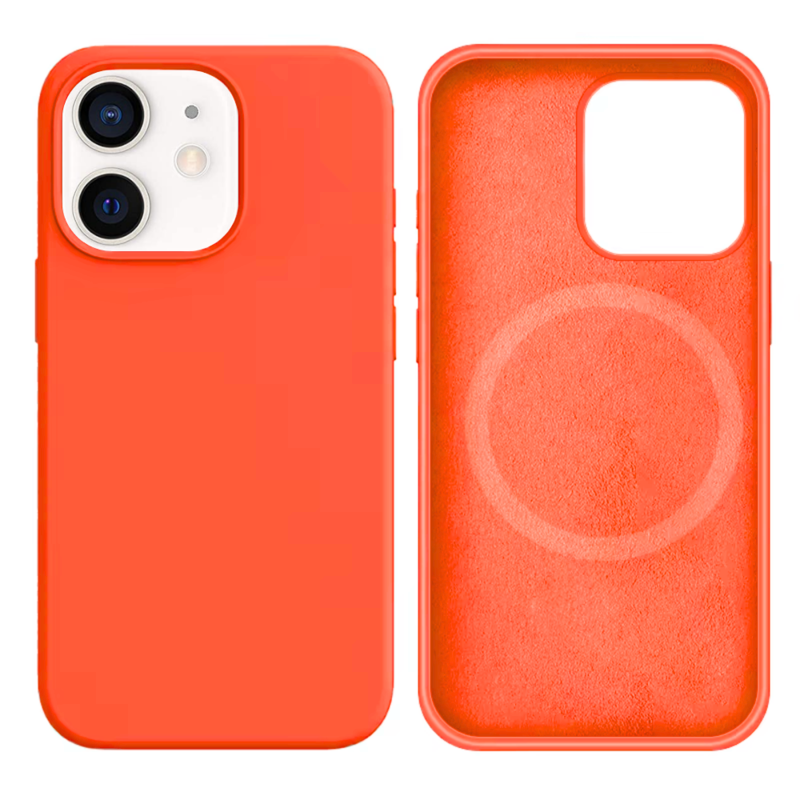 LindeCovers iPhone 12 Mini Silikonecover - MagSafe Kompatibel 13 Orange
