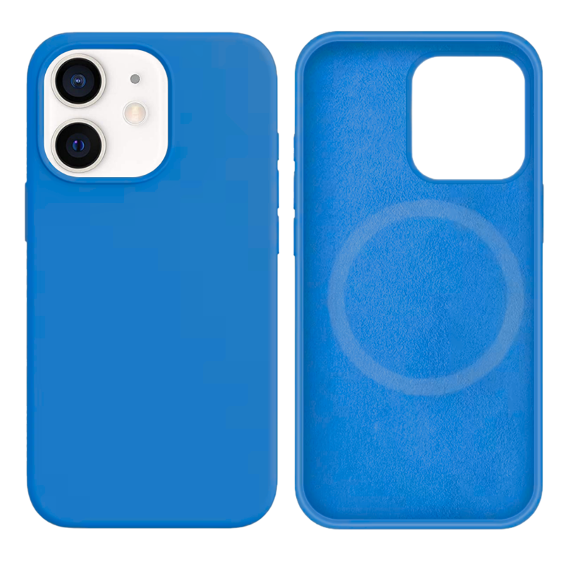 LindeCovers iPhone 12 Mini Silikonecover - MagSafe Kompatibel 3 Deep Lake Blue