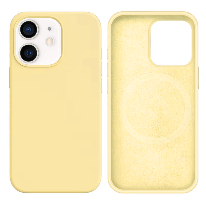 LindeCovers iPhone 12 Mini Silikonecover - MagSafe Kompatibel 51 Milk Yellow