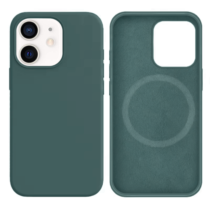 LindeCovers iPhone 12 Mini Silikonecover - MagSafe Kompatibel 58 Pine Needle Green
