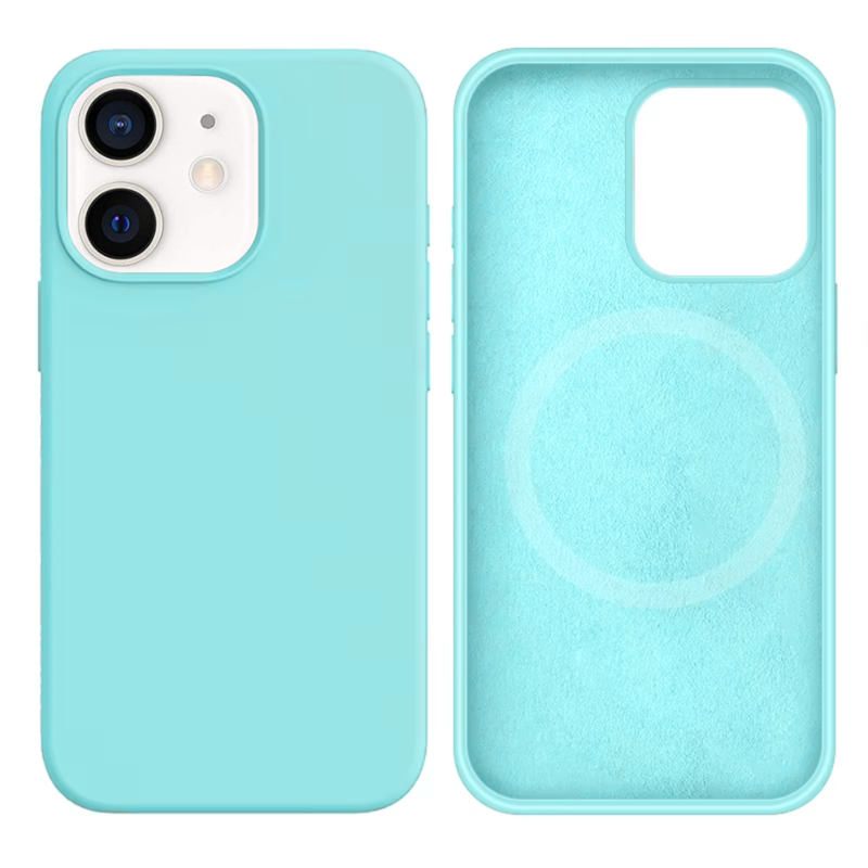LindeCovers iPhone 12 Mini Silikonecover - MagSafe Kompatibel 44 Blue Sea