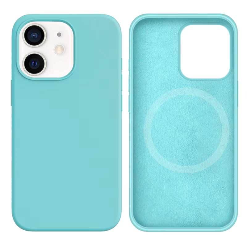LindeCovers iPhone 12 Mini Silikonecover - MagSafe Kompatibel 21 Ice Aquamarine