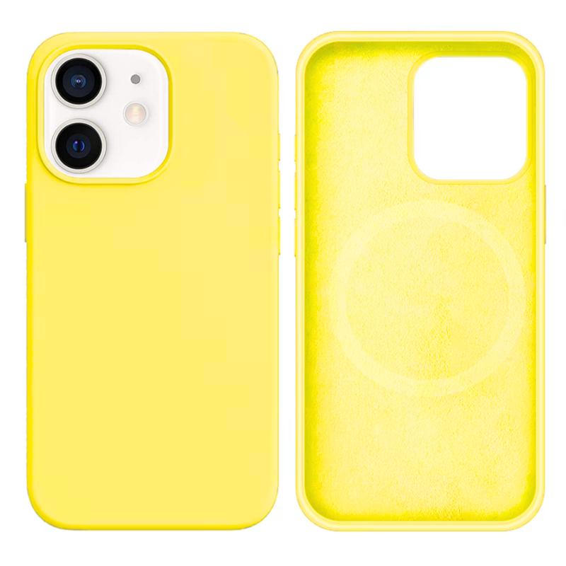 LindeCovers iPhone 12 Mini Silikonecover - MagSafe Kompatibel 37 Lemon Yellow