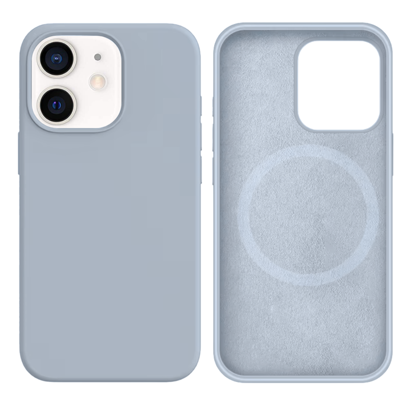 LindeCovers iPhone 12 Mini Silikonecover - MagSafe Kompatibel 26 Blue Gray