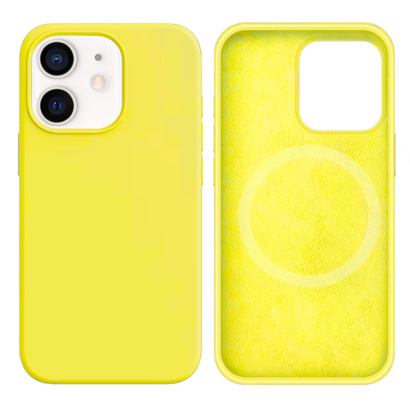 LindeCovers iPhone 12 Mini Silikonecover - MagSafe Kompatibel 32 Shiny Yellow