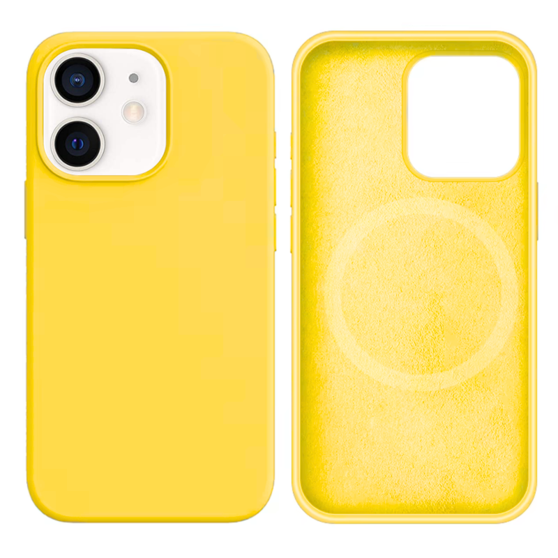 LindeCovers iPhone 12 Mini Silikonecover - MagSafe Kompatibel 55 Light Yellow