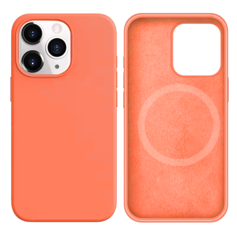 LindeCovers iPhone 13 Pro Silikonecover - MagSafe Kompatibel 42 New peach