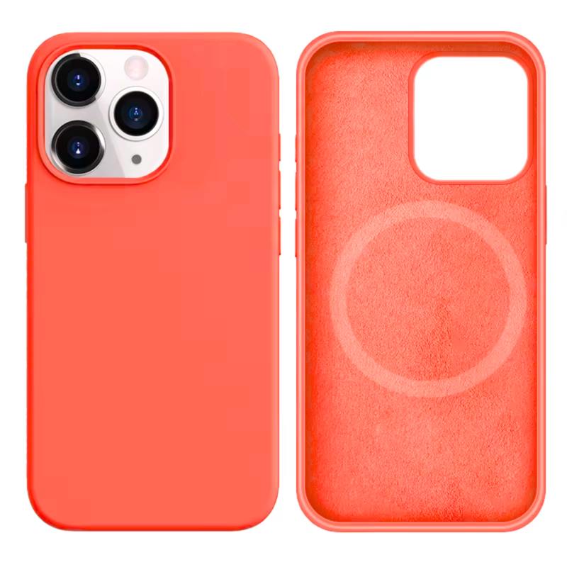 LindeCovers iPhone 13 Pro Silikonecover - MagSafe Kompatibel 65 Pink Orange