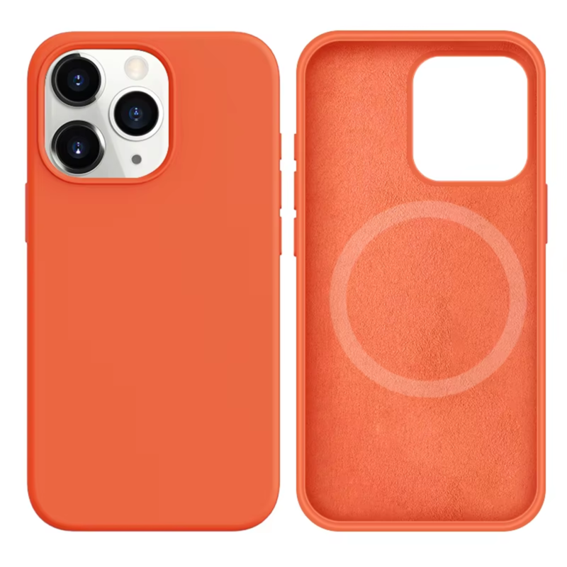 LindeCovers iPhone 13 Pro Silikonecover - MagSafe Kompatibel 2 Apricot Orange