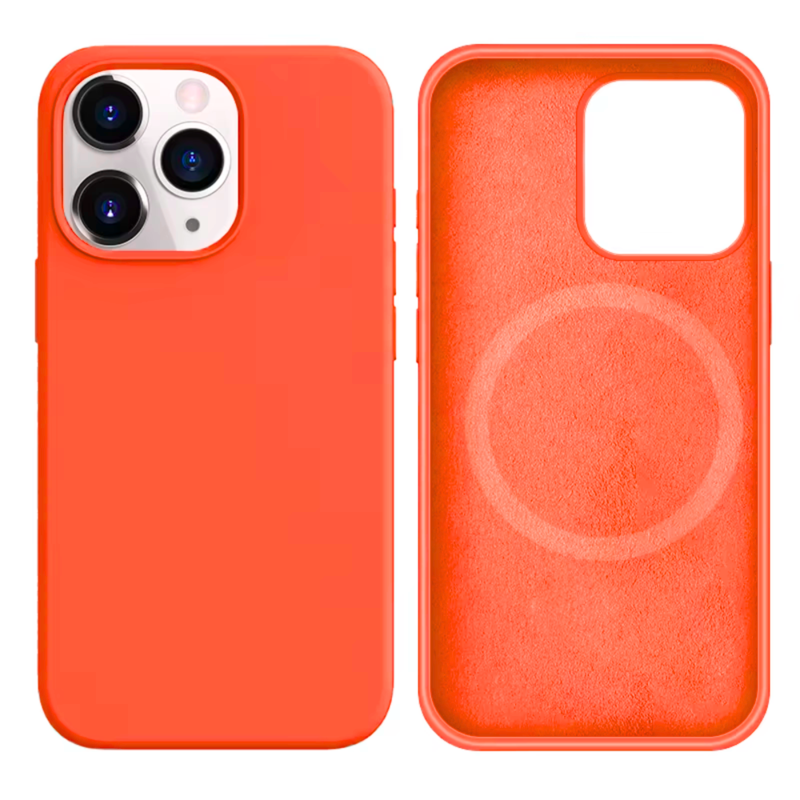 LindeCovers iPhone 13 Pro Silikonecover - MagSafe Kompatibel 13 Orange