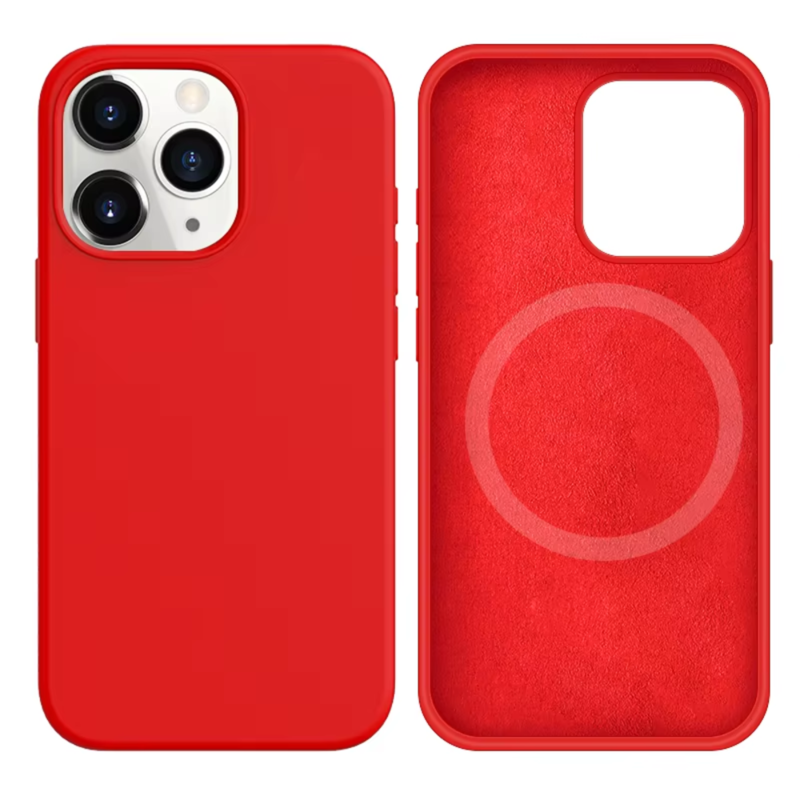 LindeCovers iPhone 13 Pro Silikonecover - MagSafe Kompatibel 14 Red