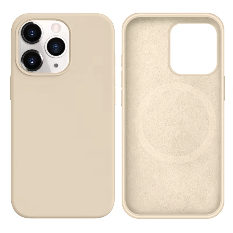 LindeCovers iPhone 13 Pro Silikonecover - MagSafe Kompatibel 11 Antique White