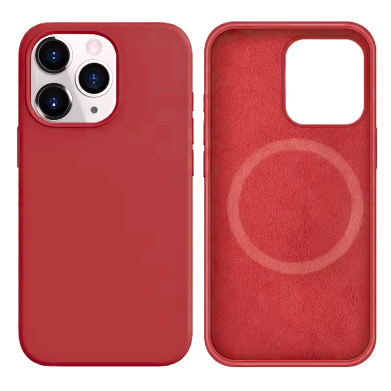 LindeCovers iPhone 13 Pro Silikonecover - MagSafe Kompatibel 25 Camellia Red