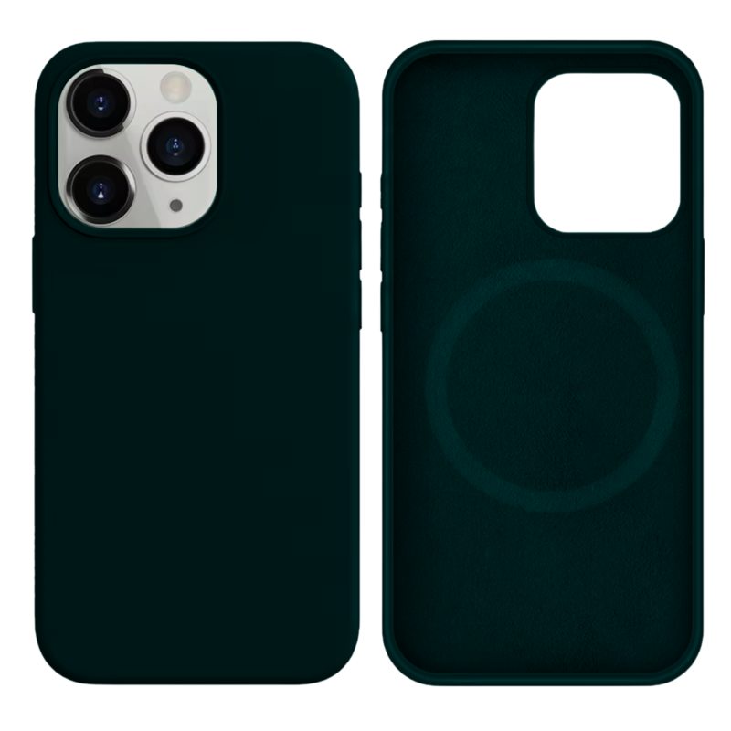 LindeCovers iPhone 13 Pro Silikonecover - MagSafe Kompatibel 49 Green Black
